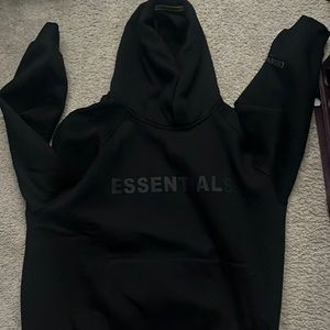Essentials 3d silicon applique pullover hoodie dark